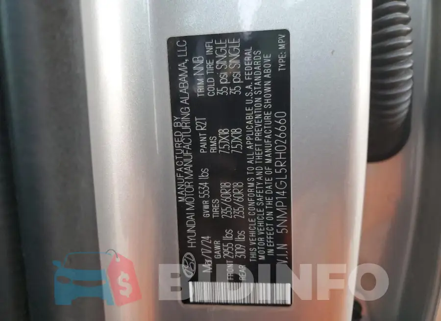 5NMP14GL5RH026660 Photo# 13