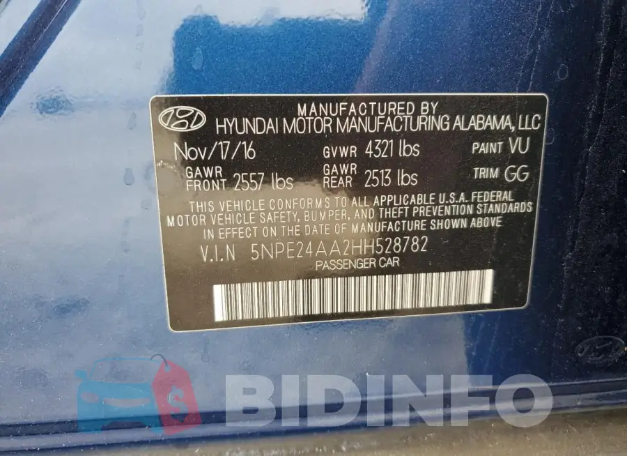 5NPE24AA2HH528782 Photo# 12