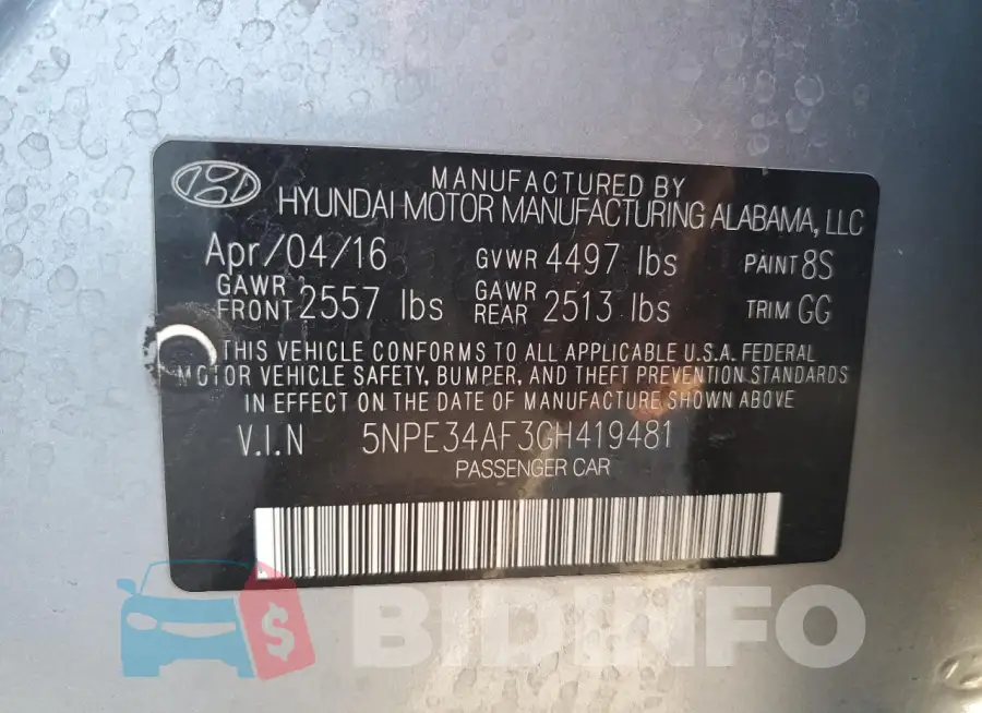 5NPE34AF3GH419481 Photo# 12