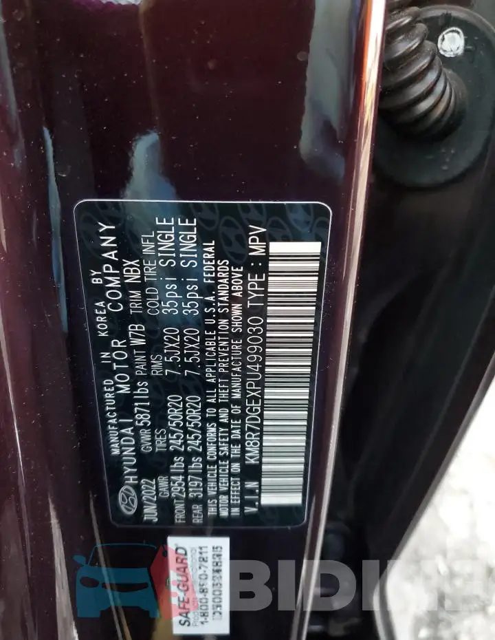 KM8R7DGEXPU499030 Photo# 13
