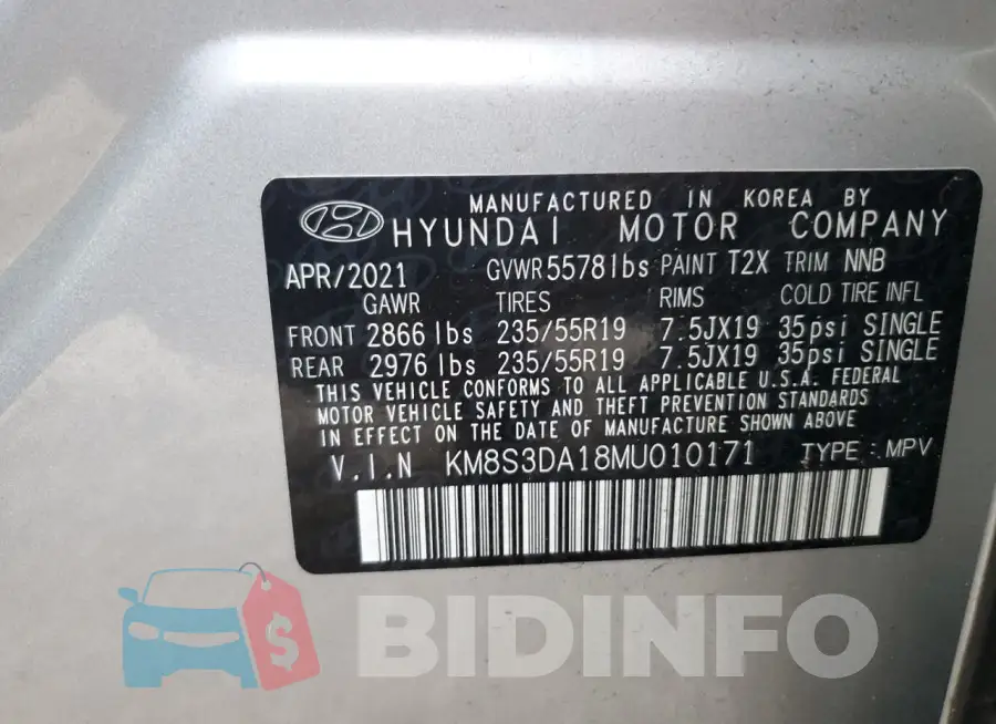 KM8S3DA18MU010171 Photo# 13