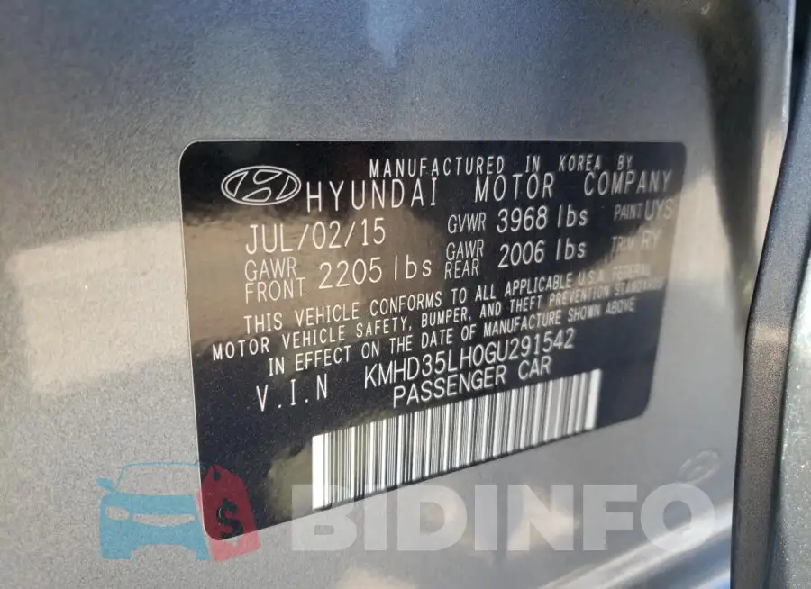 KMHD35LH0GU291542 Photo# 13