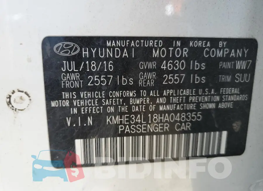 KMHE34L18HA048355 Photo# 12
