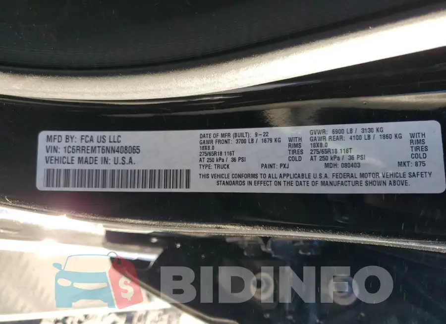 1C6RREMT6NN408065 Photo# 12