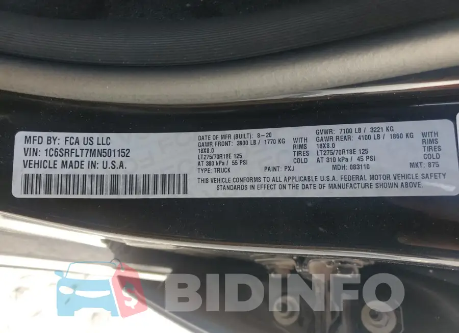1C6SRFLT7MN501152 Photo# 13