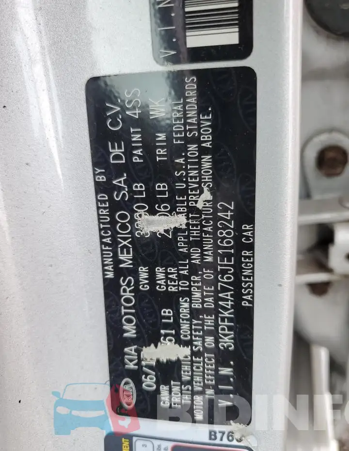 3KPFK4A76JE168242 Photo# 12
