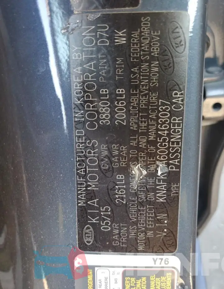 KNAFK4A60G5463037 Photo# 12