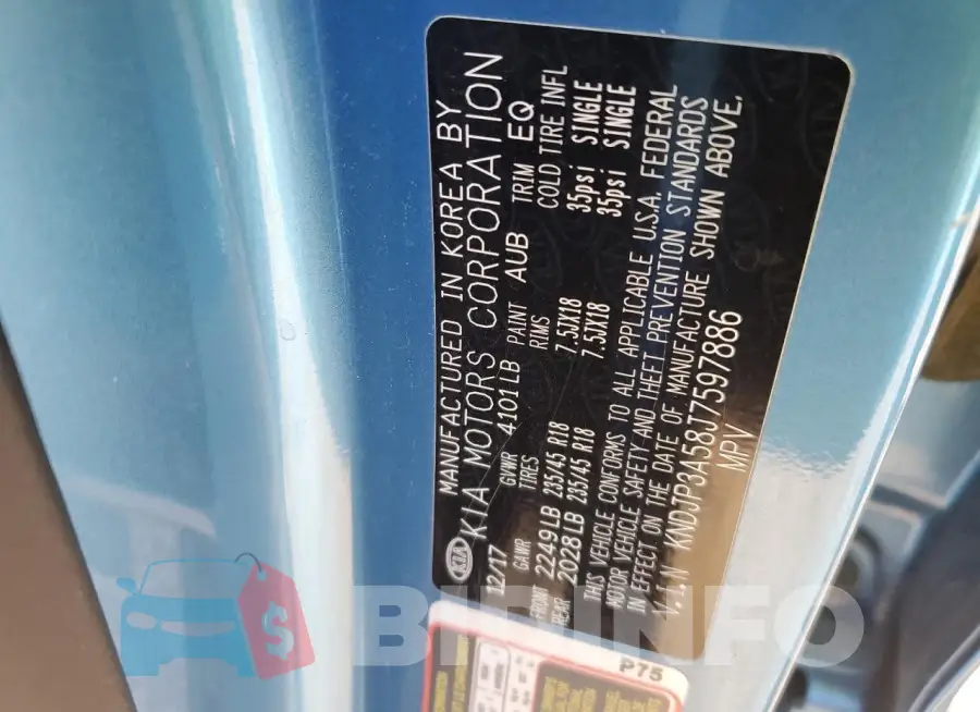KNDJP3A58J7597886 Photo# 14