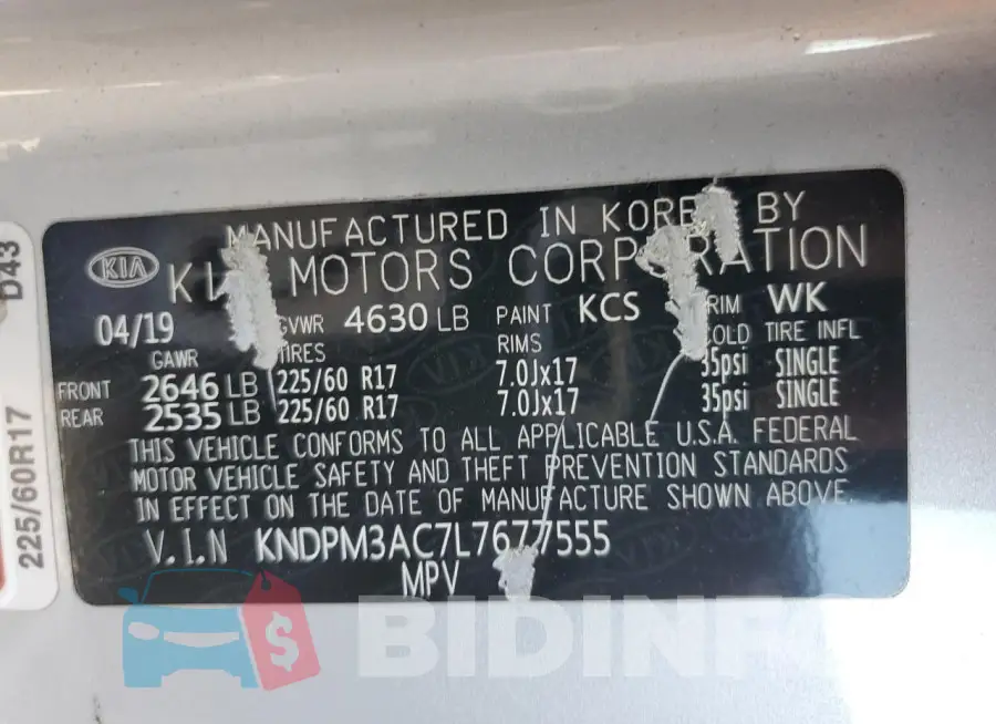 KNDPM3AC7L7677555 Photo# 13