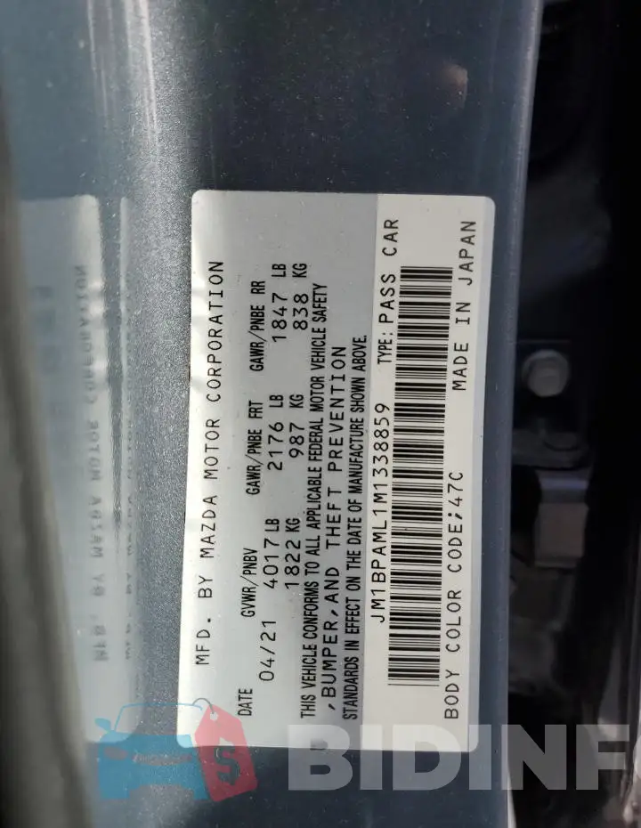 JM1BPAML1M1338859 Photo# 12