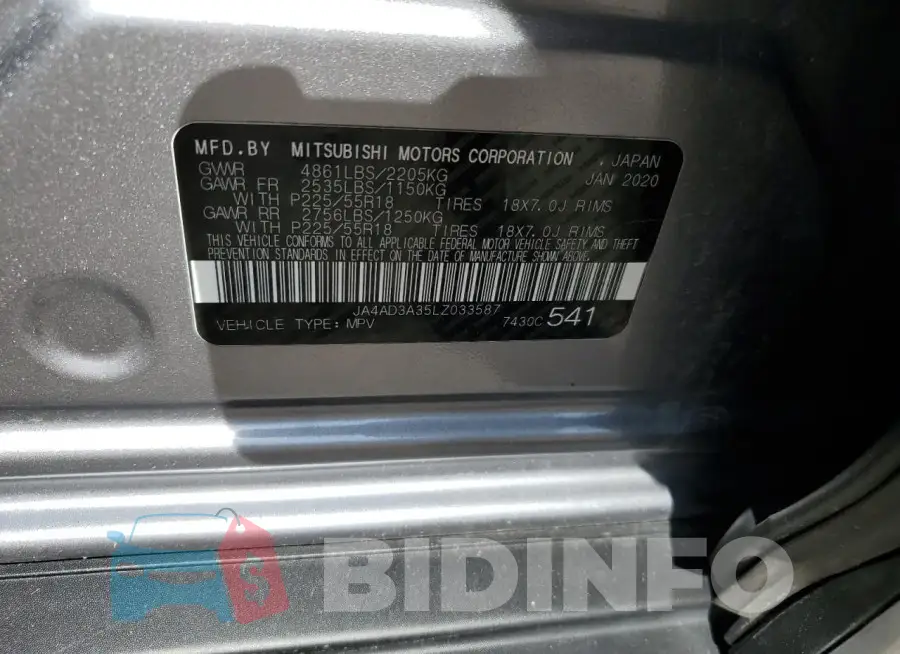 JA4AD3A35LZ033587 Photo# 13