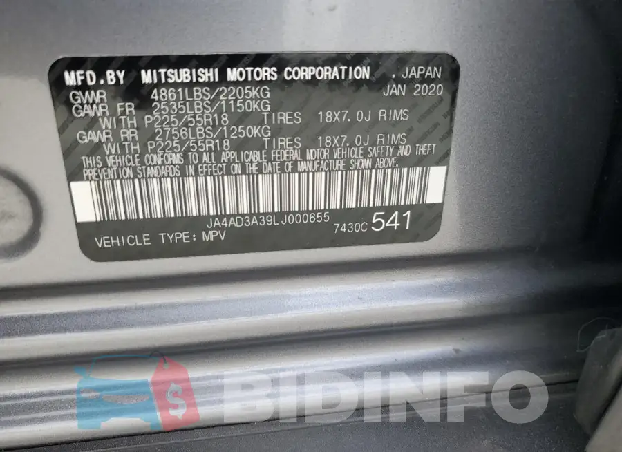 JA4AD3A39LJ000655 Photo# 13