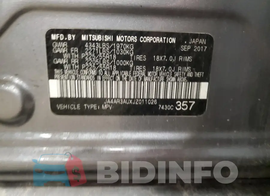 JA4AR3AUXJZ011026 Photo# 14