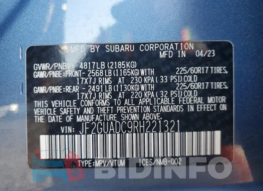 JF2GUADC9RH221321 Photo# 13