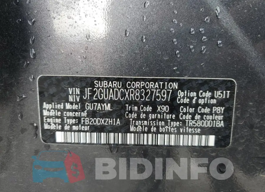 JF2GUADCXR8327597 Photo# 12