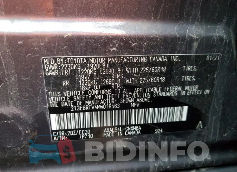 2T3E6RFV4MW018563 Photo# 13