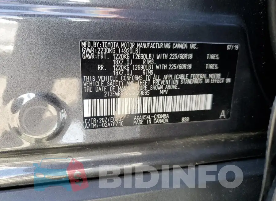 2T3EWRFV8KW029885 Photo# 12