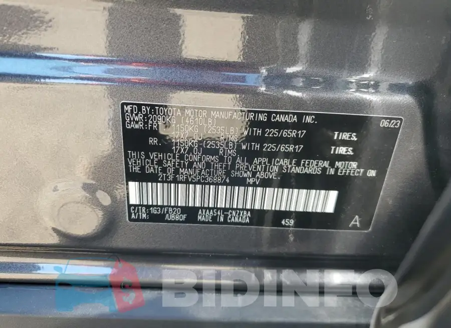 2T3F1RFV5PC368874 Photo# 13