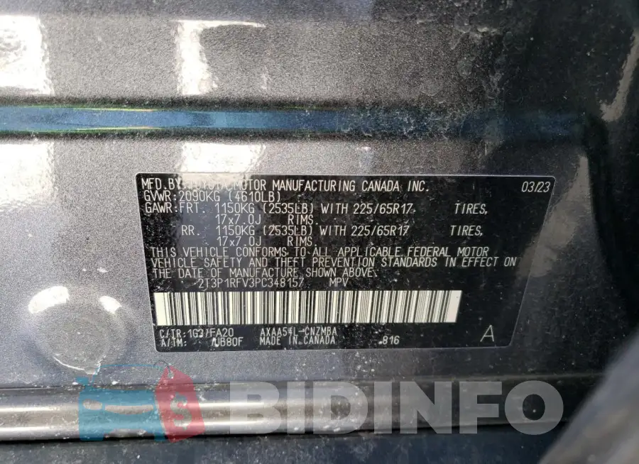 2T3P1RFV3PC348157 Photo# 14