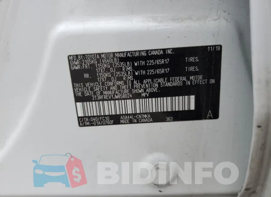 2T3RFREV1JW858024 Photo# 13