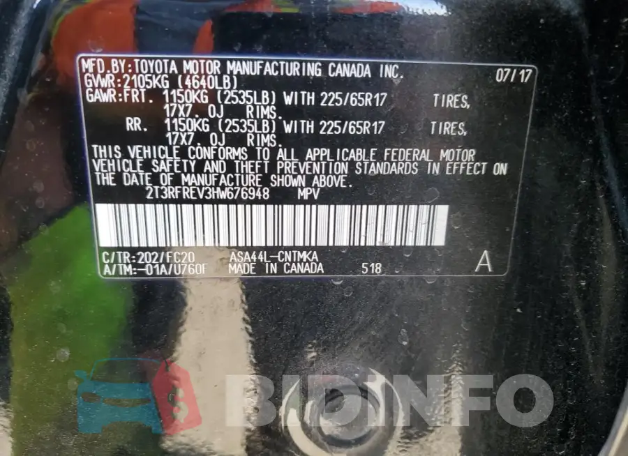 2T3RFREV3HW676948 Photo# 12