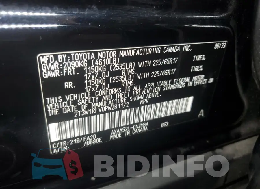 2T3W1RFV0PW281172 Photo# 14