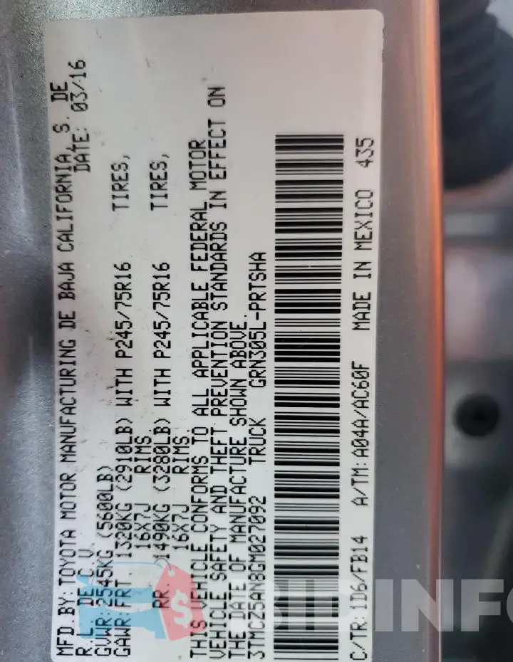 3TMCZ5AN8GM027092 Photo# 12
