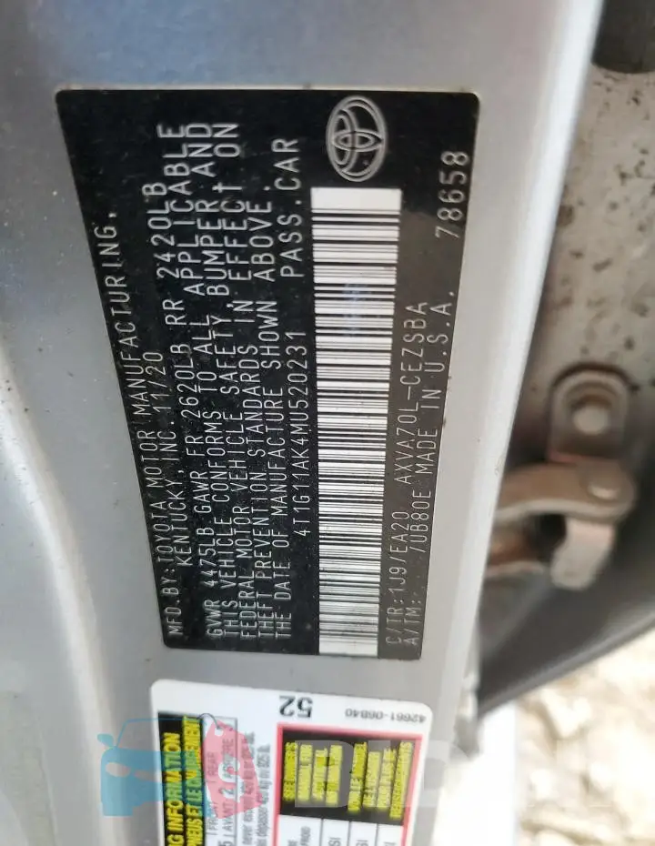 4T1G11AK4MU520231 Photo# 12