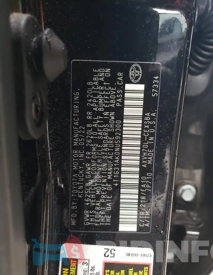 4T1G31AK0NU592300 Photo# 12