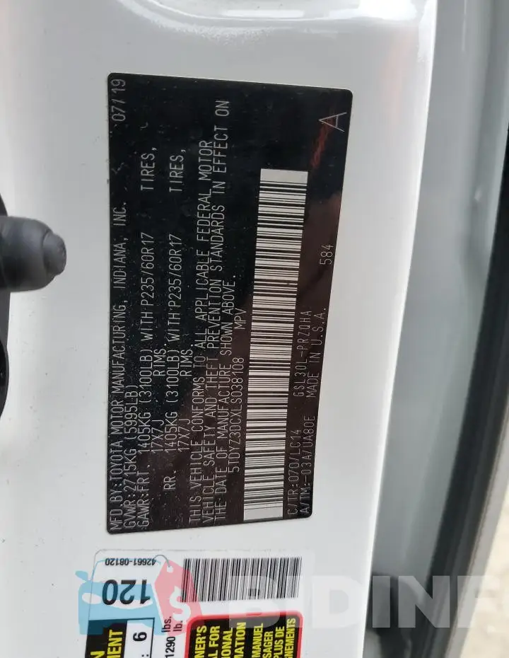 5TDYZ3DCXLS038108 Photo# 13