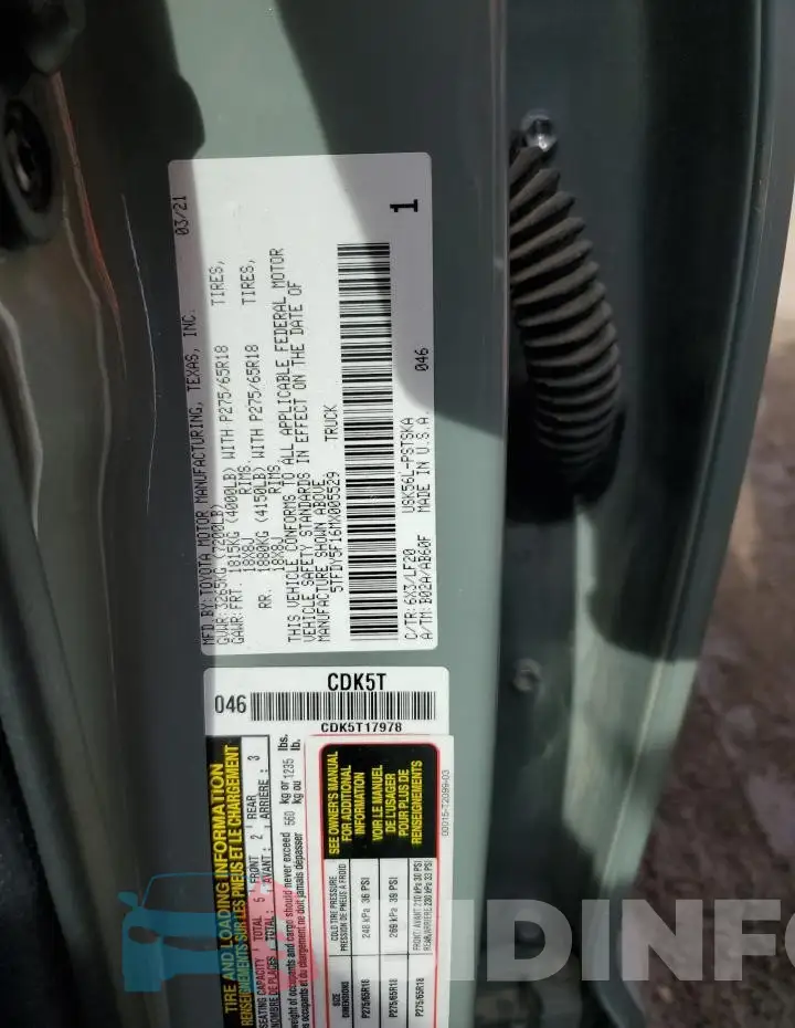 5TFDY5F16MX005529 Photo# 12