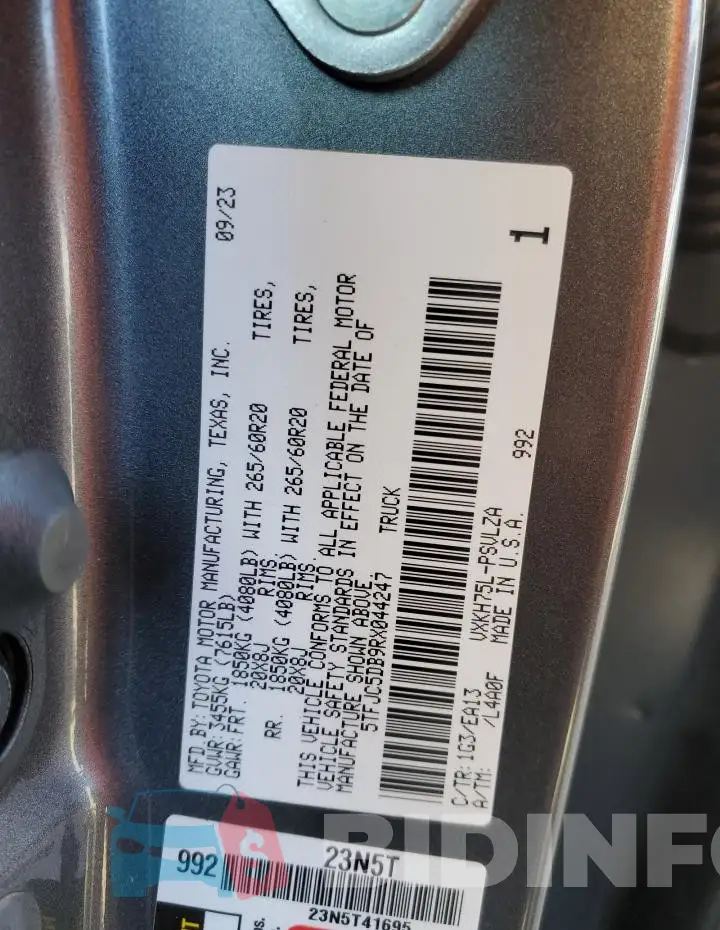 5TFJC5DB9RX044247 Photo# 12
