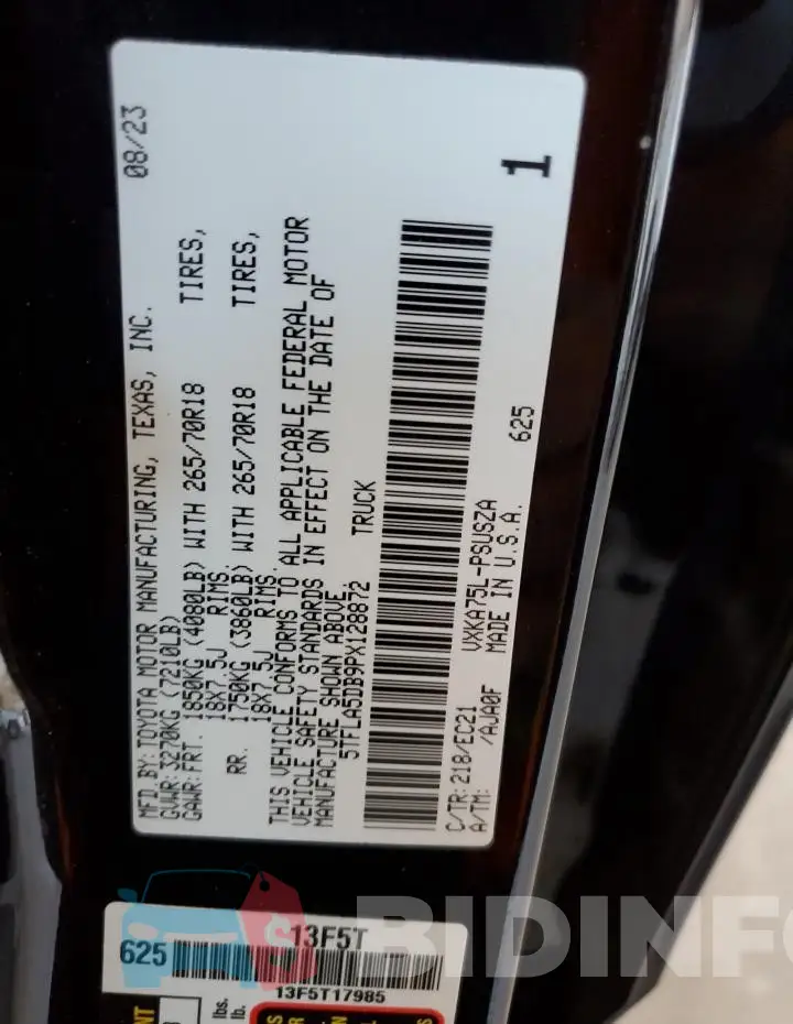 5TFLA5DB9PX128872 Photo# 13