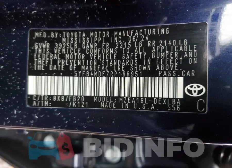 5YFB4MDE7RP188951 Photo# 13