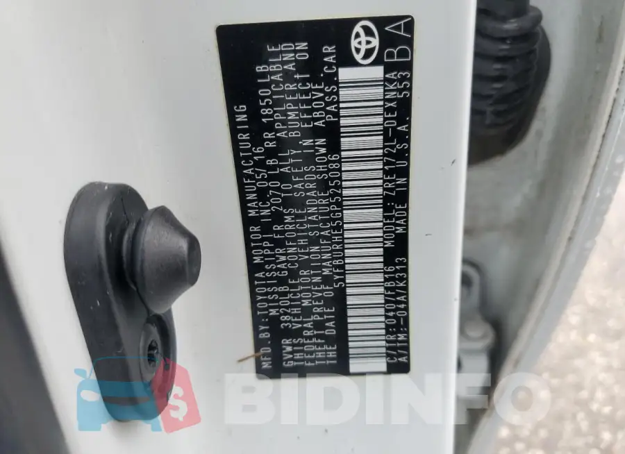 5YFBURHE5GP525086 Photo# 12