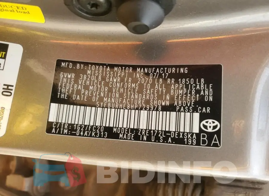 5YFBURHE8HP729978 Photo# 12