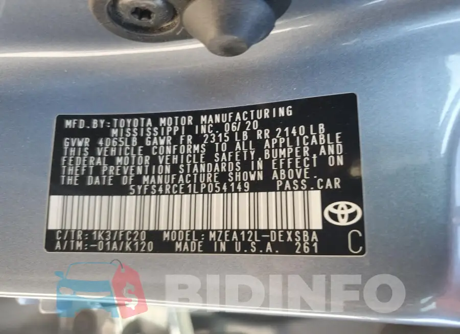 5YFS4RCE1LP054149 Photo# 12