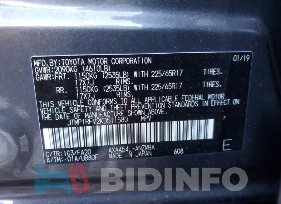 JTMP1RFV2KD511580 Photo# 13