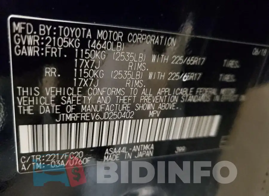 JTMRFREV6JD250402 Photo# 14