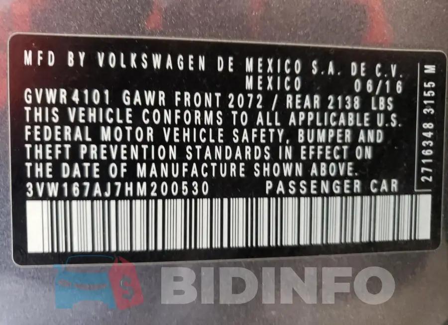 3VW167AJ7HM200530 Photo# 12