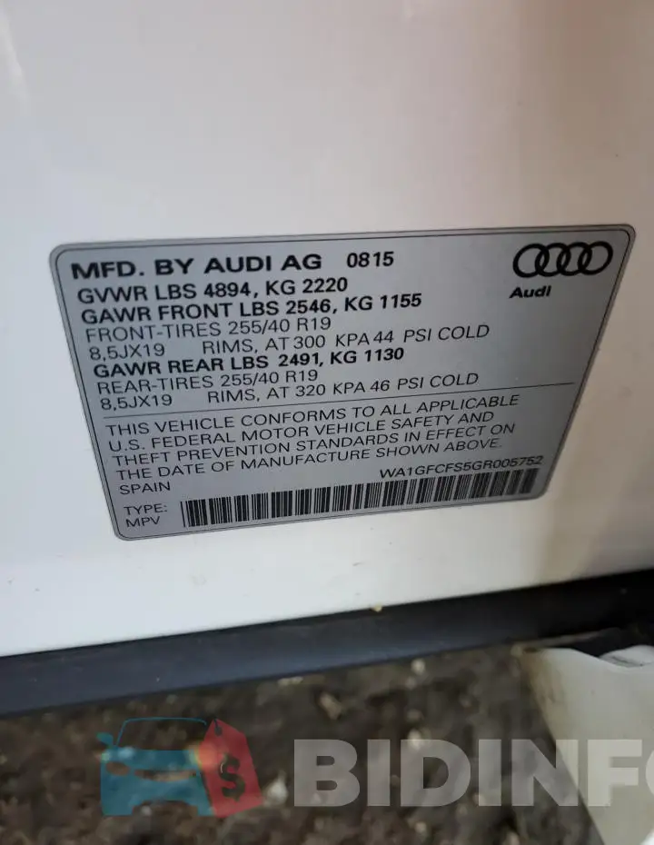 WA1GFCFS5GR005752 Photo# 13