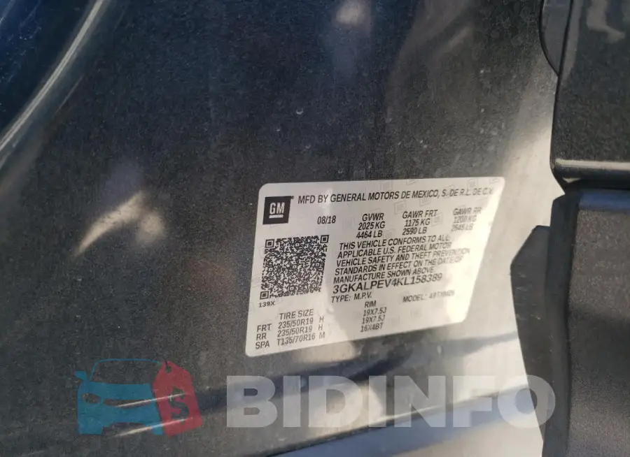 3GKALPEV4KL158389 Photo# 13