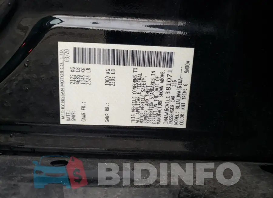 1N4AA6CV1LC381071 Photo# 12