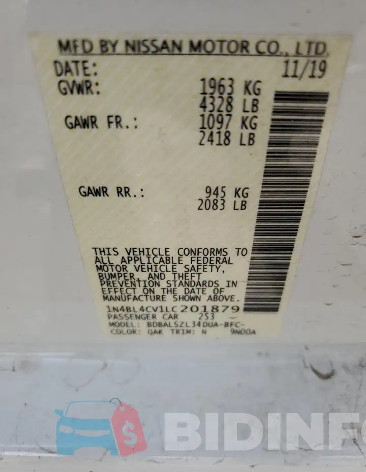 1N4BL4CV1LC201879 Photo# 12