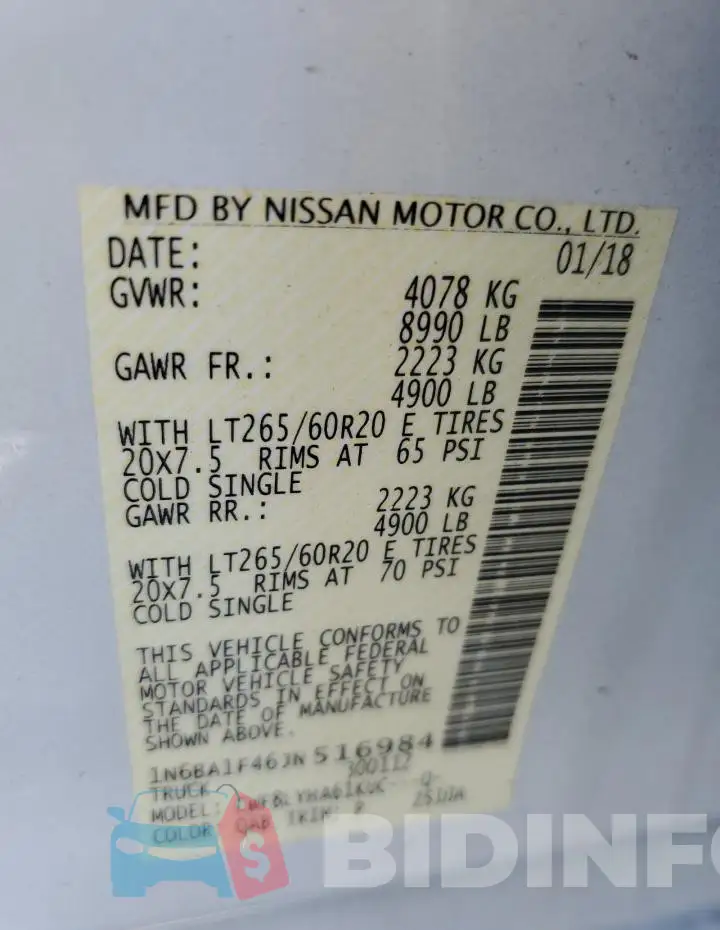 1N6BA1F46JN516984 Photo# 12