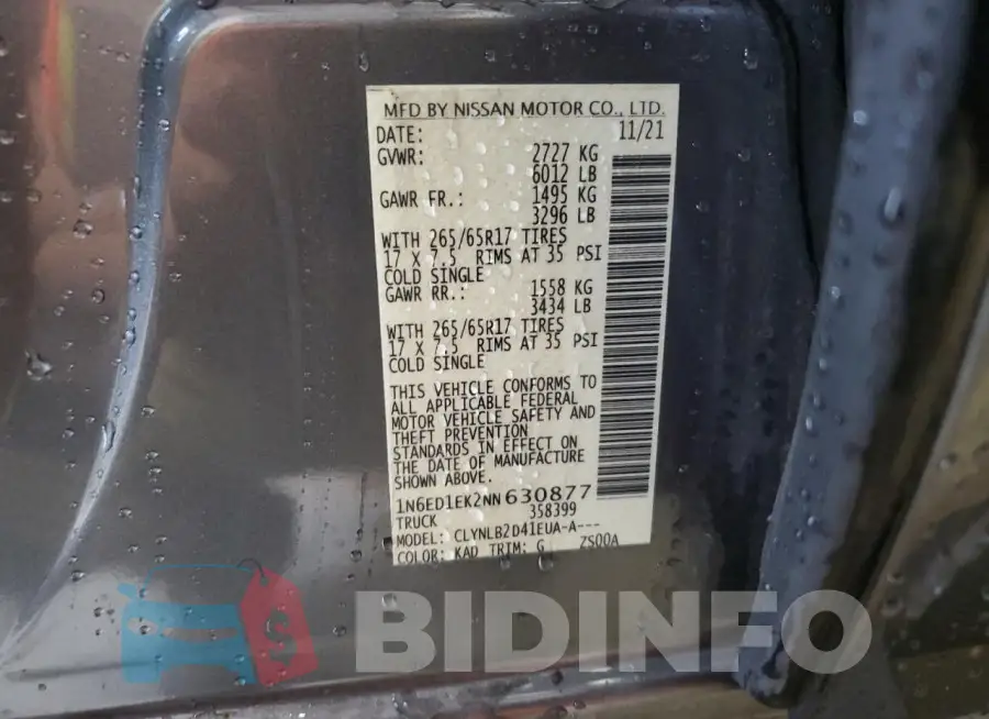 1N6ED1EK2NN630877 Photo# 12