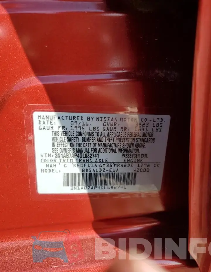 3N1AB7AP4GL682741 Photo# 13