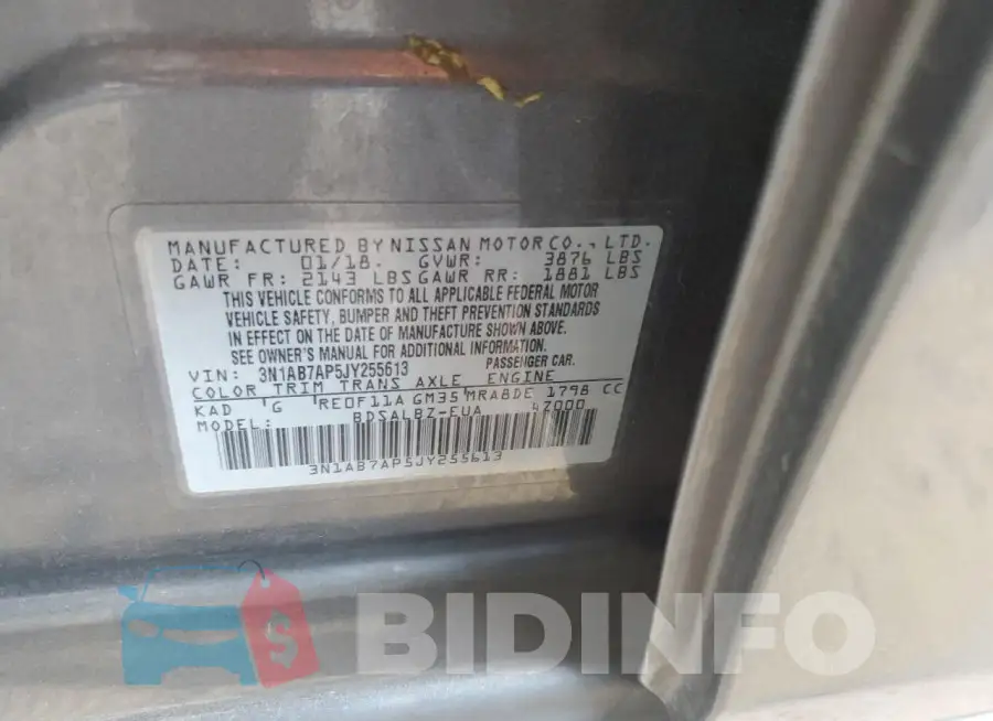 3N1AB7AP5JY255613 Photo# 12