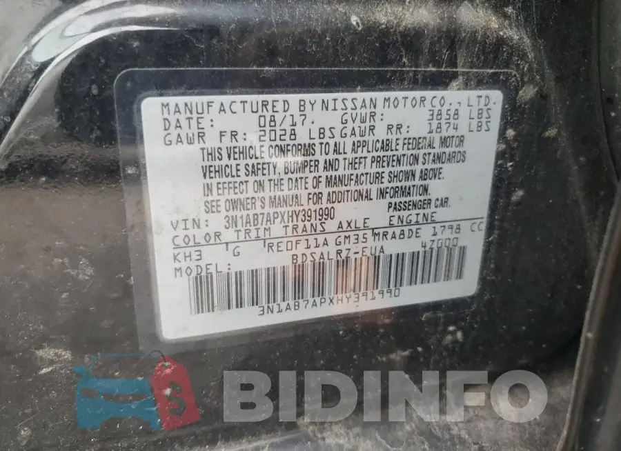 3N1AB7APXHY391990 Photo# 12