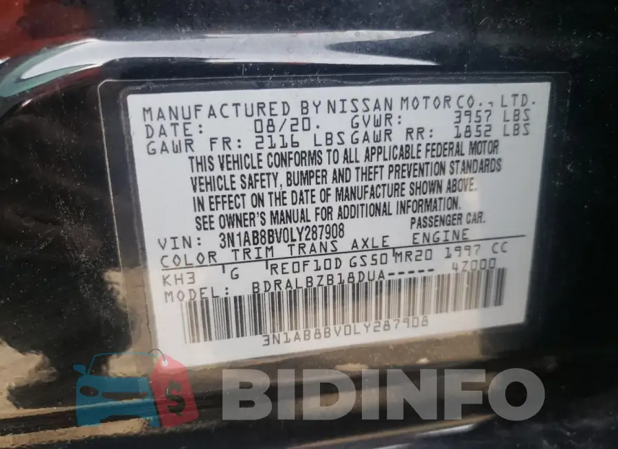 3N1AB8BV0LY287908 Photo# 12